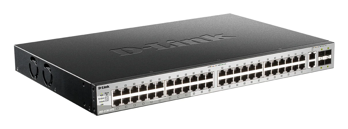 Switch de rede D-Link DGS-3130-54TS/E 48 portas Gigabit L3 Stackable 10G SFP+ - Imagem 2