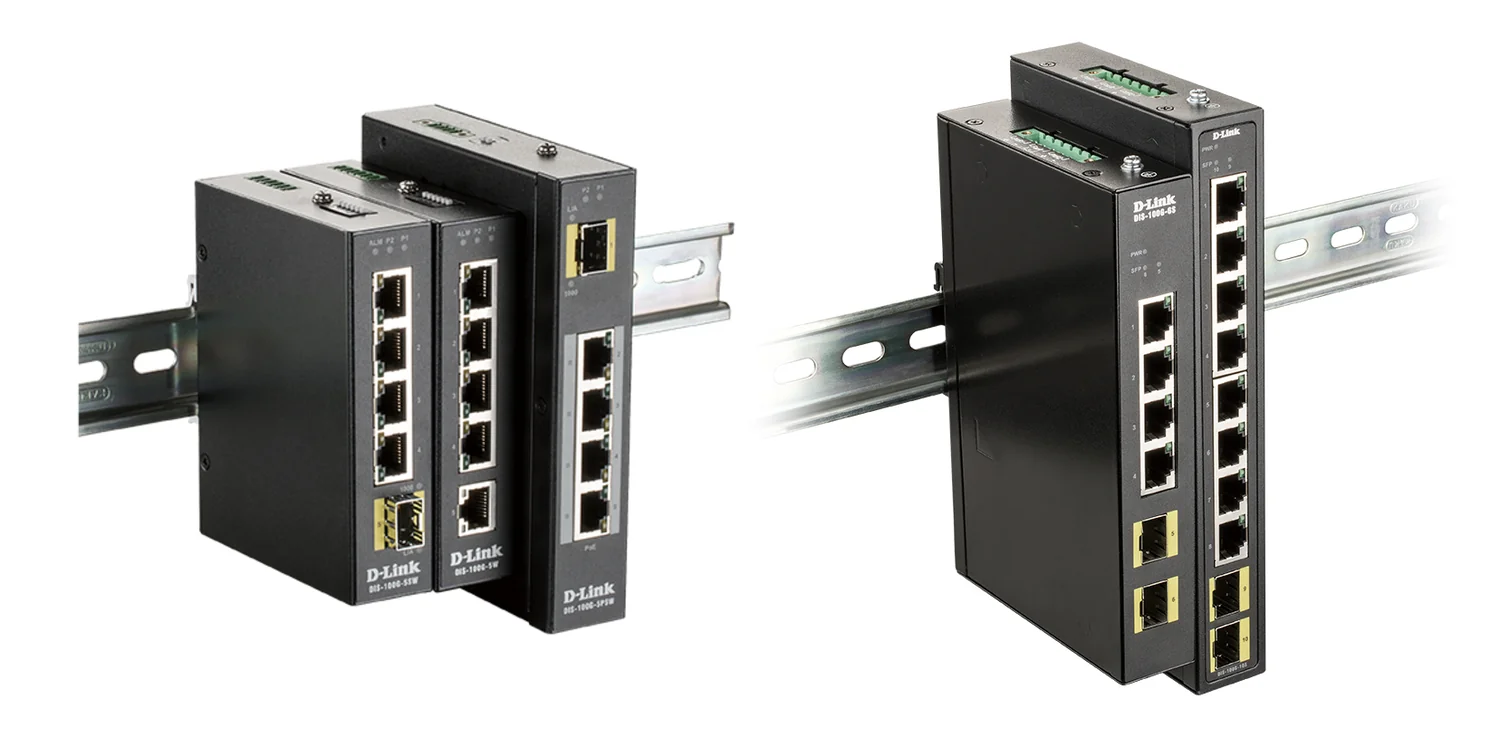 Switch de rede industrial D-Link DIS-100G-10S Gigabit 8 portas + 2 SFP DIN rail - Imagem 2