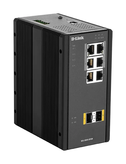 Switch de Rede Industrial D-Link DIS-300G-8PSW Gerido L2 8 Portas Gigabit 4 PoE + 2 SFP - Imagem 1