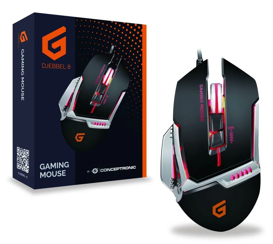 Rato Gaming USB Conceptronic DJEBBEL 8 com 8 Botões Programáveis e 4000 DPI Preto - Imagem 3