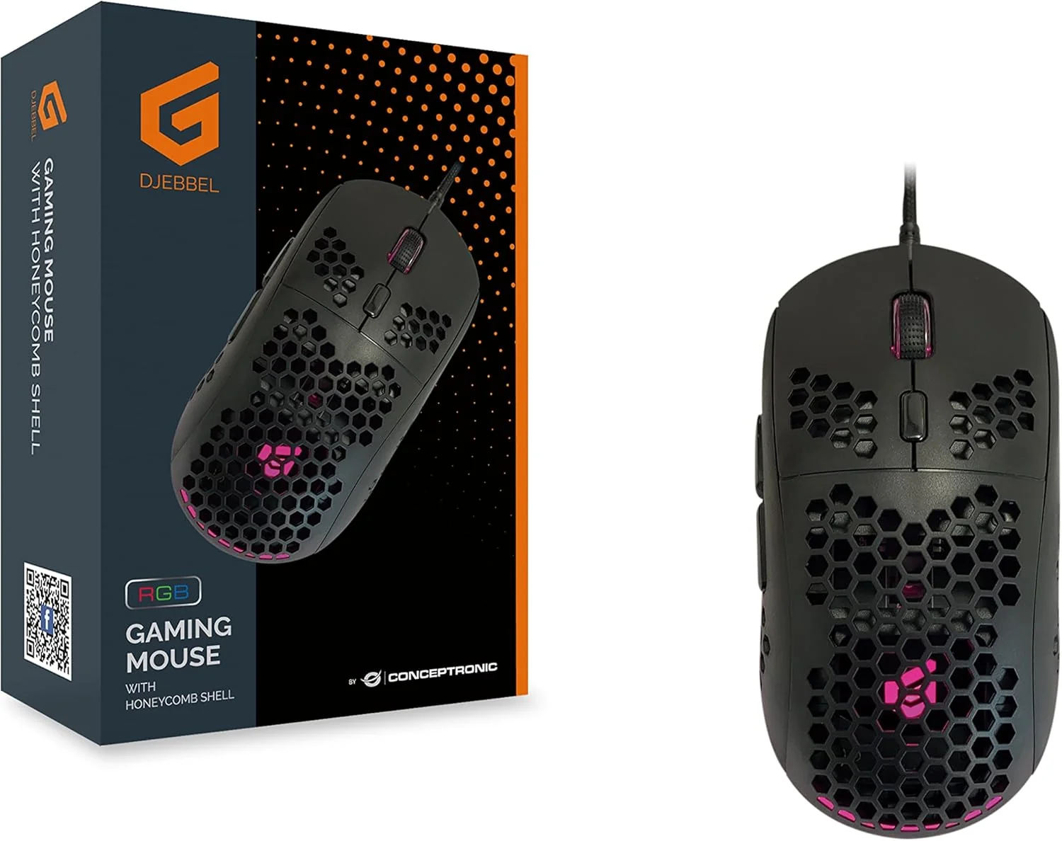 Rato Gaming Conceptronic Djebbel 6D USB Ótico 6400 DPI Honeycomb com Iluminação RGB - Imagem 2
