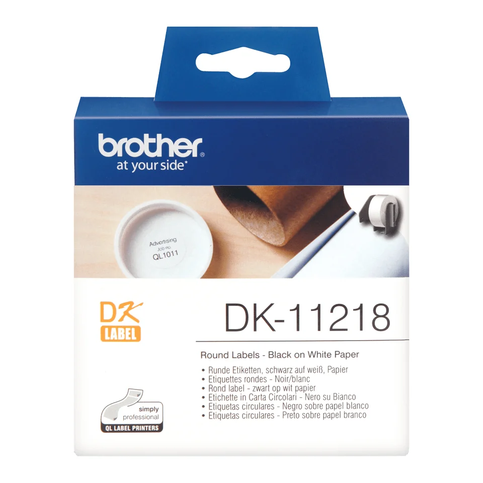 Rolo de Etiquetas Brother DK-11218 Circulares 24mm 1000 Unidades - Imagem 2