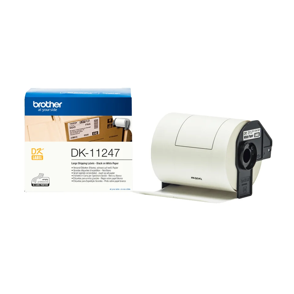 Etiquetas Brother DK-11247 pré-cortadas brancas 103x164mm - 180 unidades