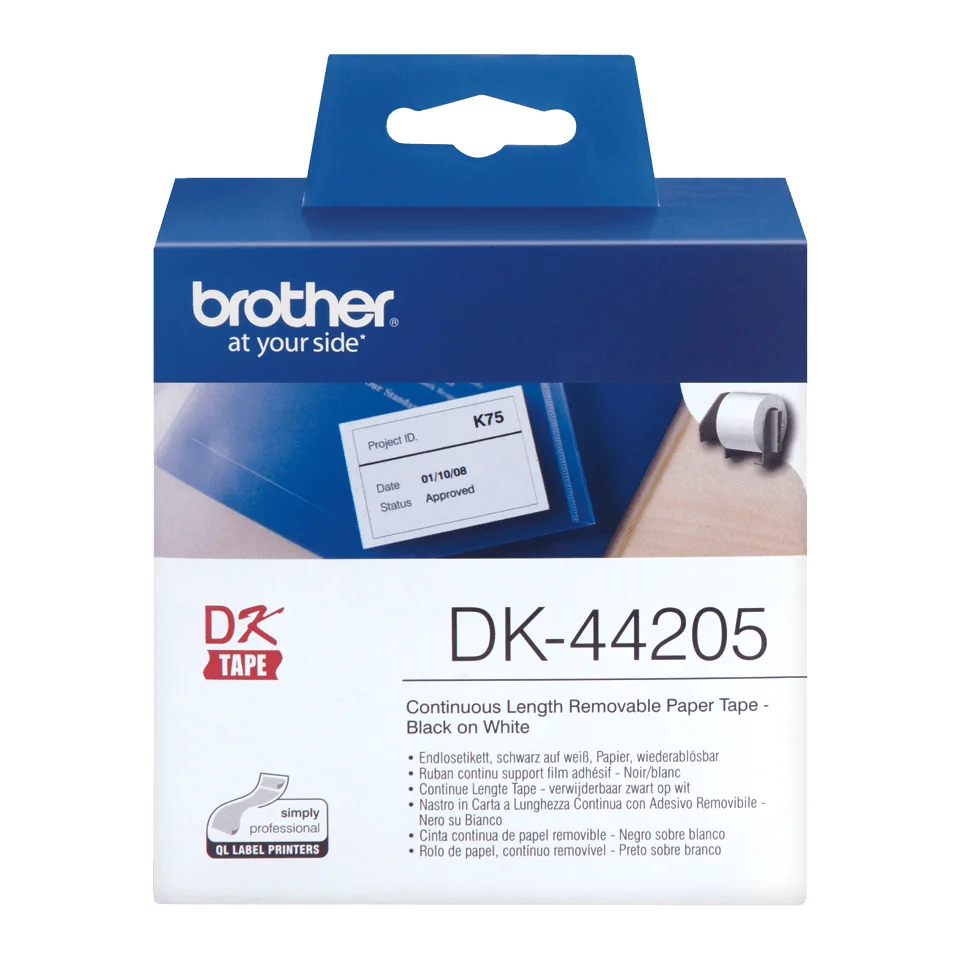 Rolo de etiquetas Brother DK-44205 contínuo removível branco 62 mm - Imagem 2
