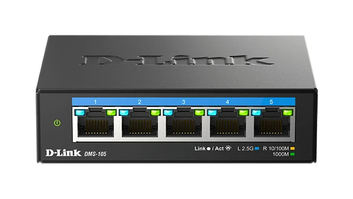 Switch de rede D-Link DMS-105 5 portas Multi-Gigabit 2.5G não-gerido - Imagem 3