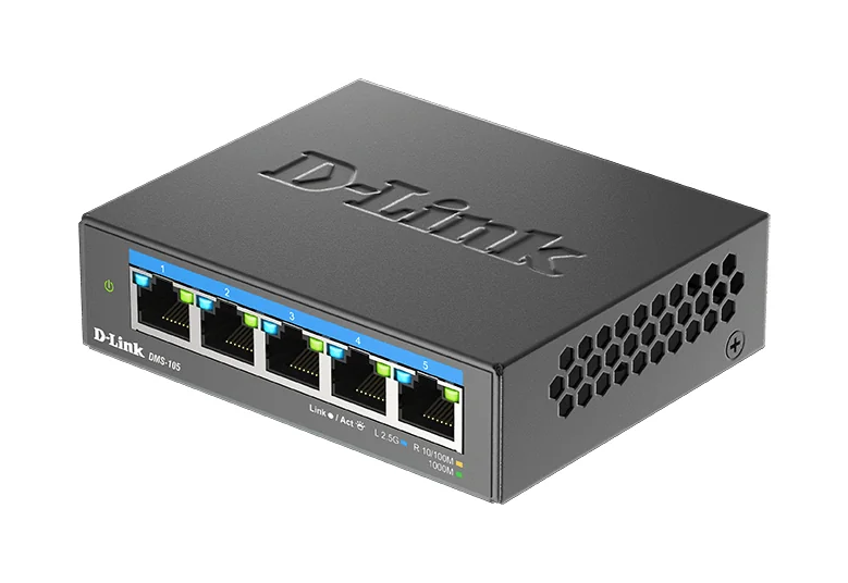 Switch de rede D-Link DMS-105 5 portas Multi-Gigabit 2.5G não-gerido - Imagem 5