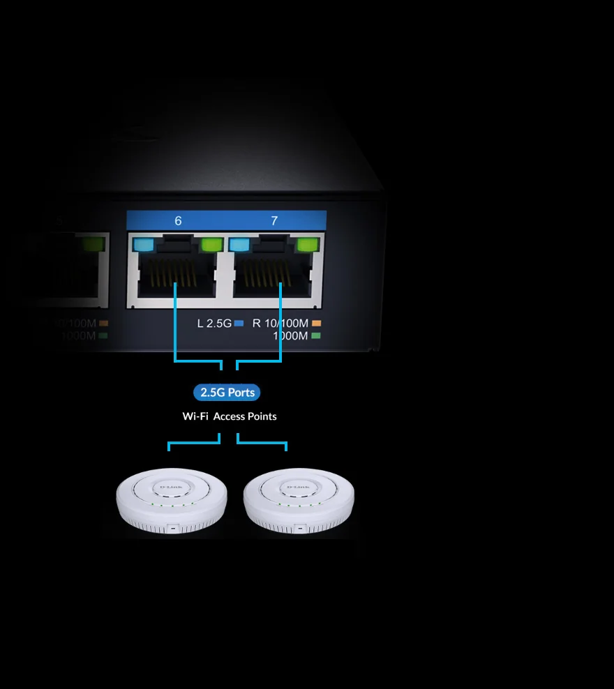 Switch de rede D-Link DMS-107/E 7 portas Multi-Gigabit 2.5G - Imagem 4