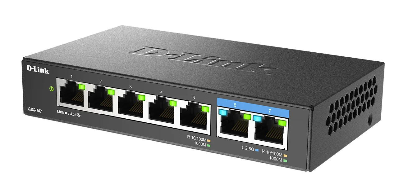 Switch de rede D-Link DMS-107/E 7 portas Multi-Gigabit 2.5G - Imagem 2