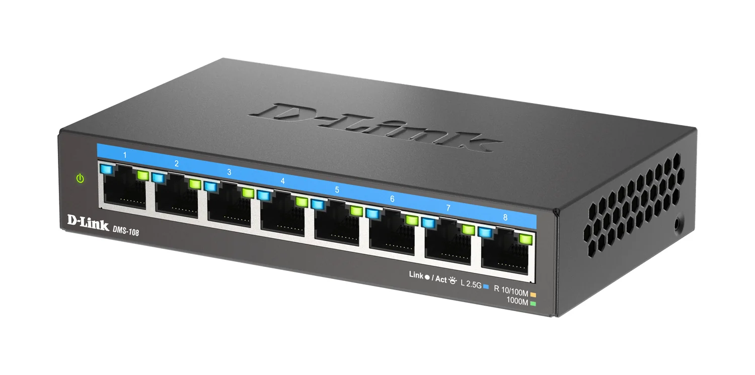 Switch de rede D-Link DMS-108 8 portas Multi-Gigabit 2.5G não-gerido - Imagem 3