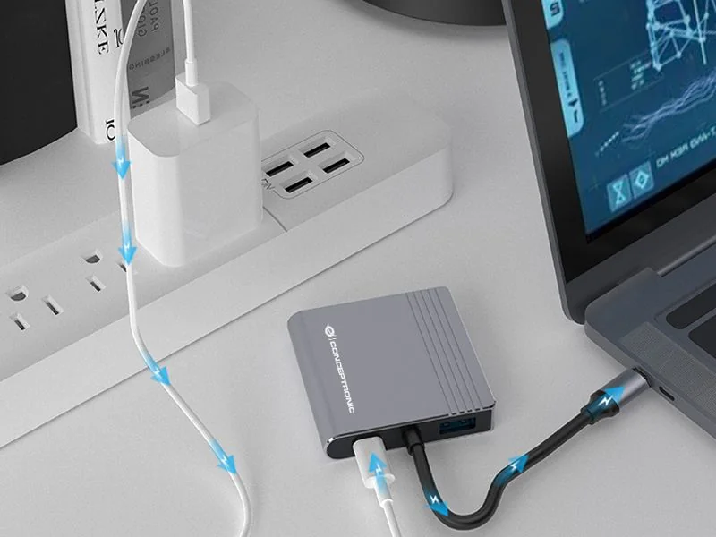 Docking station USB-C 4 em 1 com 2x HDMI 4K, USB 3.0 e Power Delivery 100W Conceptronic DONN13G - Imagem 6