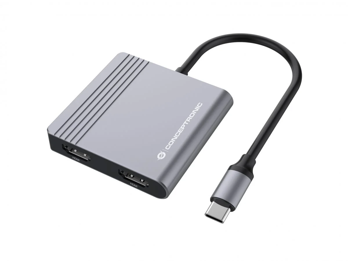 Docking station USB-C 4 em 1 com 2x HDMI 4K, USB 3.0 e Power Delivery 100W Conceptronic DONN13G - Imagem 2