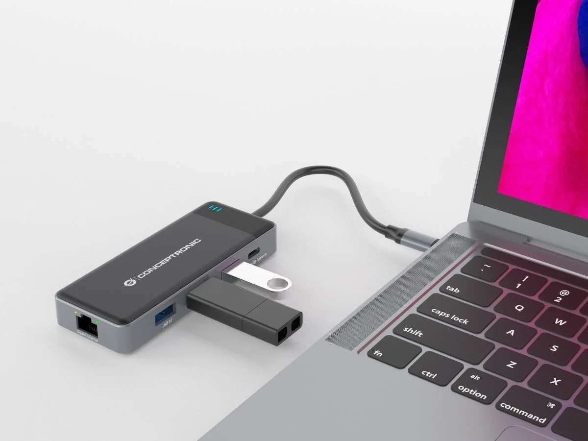 Docking Station USB-C Conceptronic DONN14G 7-em-1 Dual HDMI 4K Ethernet 100W - Imagem 6