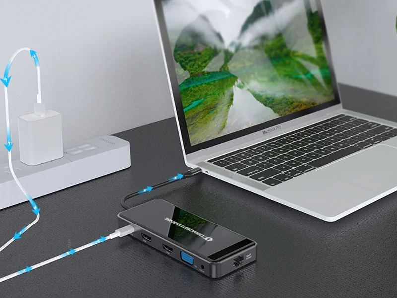 Docking Station Conceptronic Donn 12-em-1 USB-C 3.2 Gen 1 HDMI Dual VGA 4K PD 100W Cinzento - Imagem 8