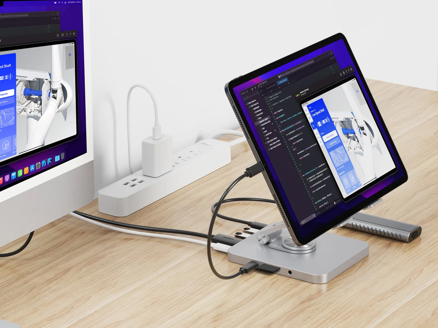 Suporte para tablet Conceptronic DONN26G com docking station 8-em-1 USB-C HDMI - Imagem 6