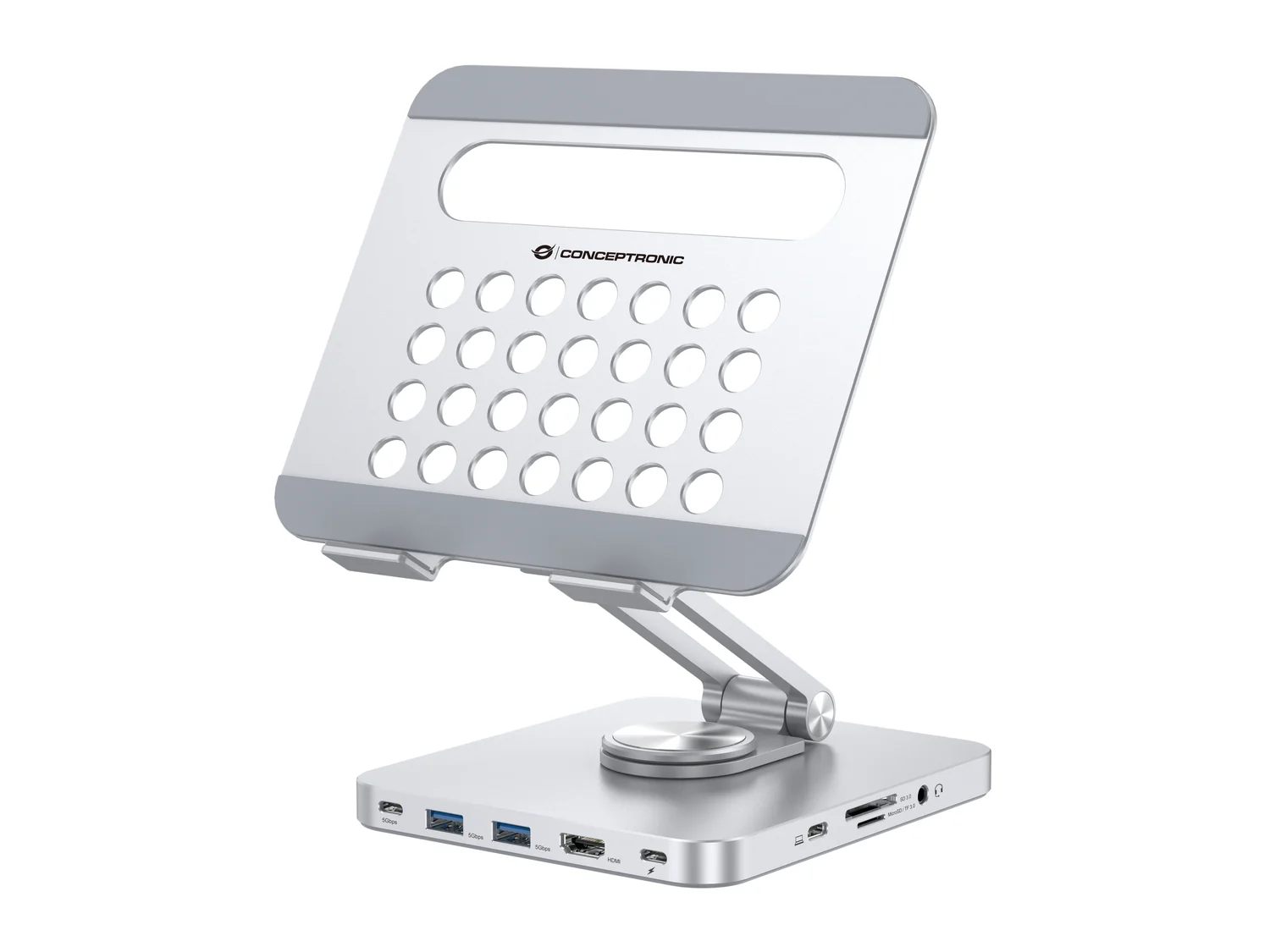Suporte para tablet Conceptronic DONN26G com docking station 8-em-1 USB-C HDMI - Imagem 2