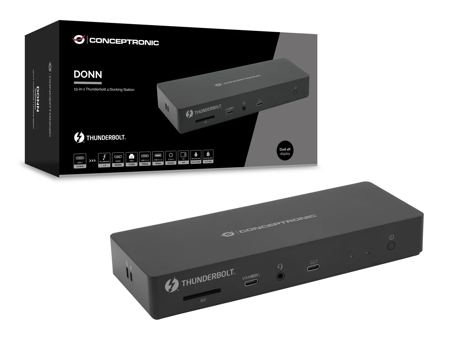 Docking Station Conceptronic DONN30B Thunderbolt 4 13-em-1 HDMI 8K PD 96W - Imagem 7