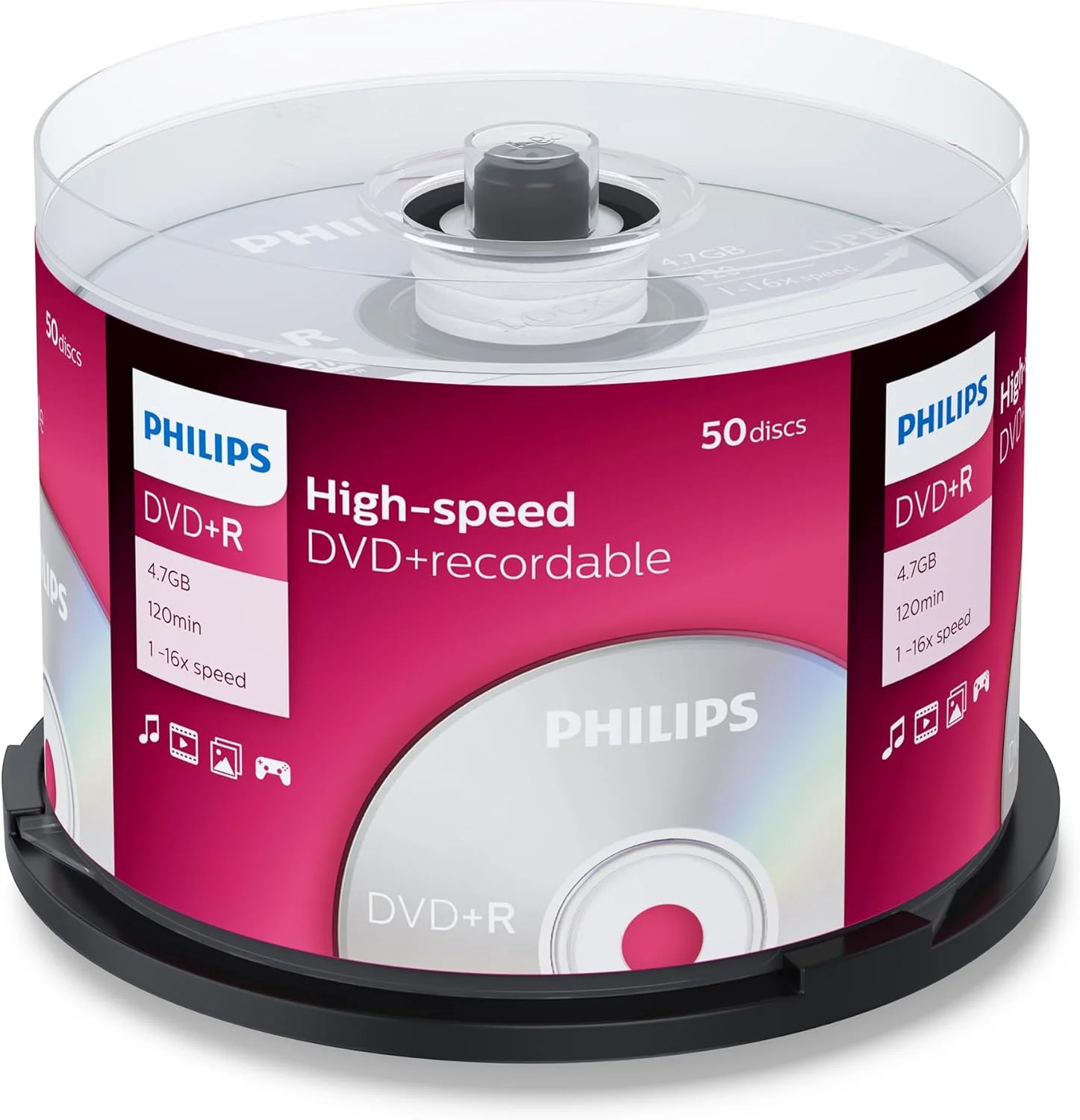 DVD+R Philips 4.7GB 16x Cakebox 50 Unidades 120 min - Imagem 1
