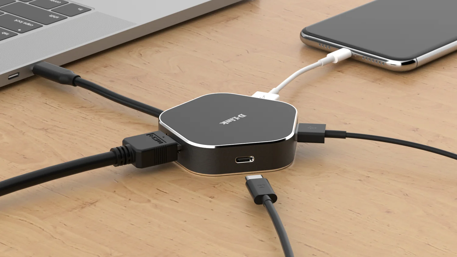 Hub USB-C D-Link DUB-M420 4 em 1 com HDMI 4K e Power Delivery 60W em Alumínio - Imagem 3