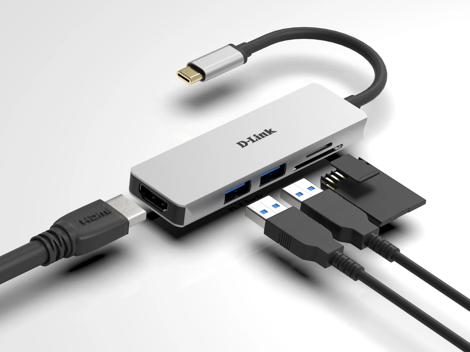 Hub USB-C D-Link DUB-M530 5 em 1 HDMI 4K Leitor SD/microSD - Imagem 3