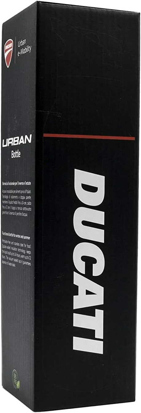 Garrafa de Água Ducati em Aço Inoxidável Preta com Isolamento Térmico - Imagem 5