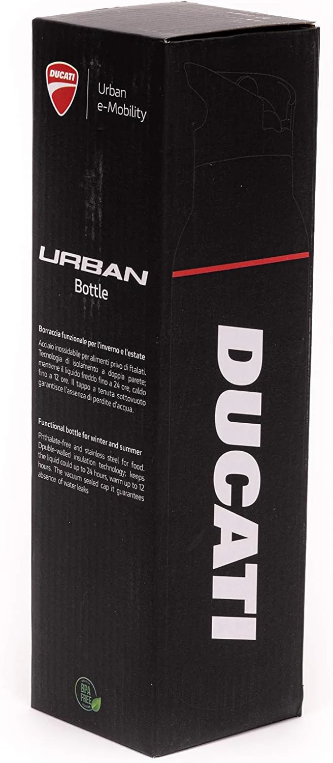 Garrafa de Água Ducati em Aço Inoxidável Preta com Isolamento Térmico - Imagem 7