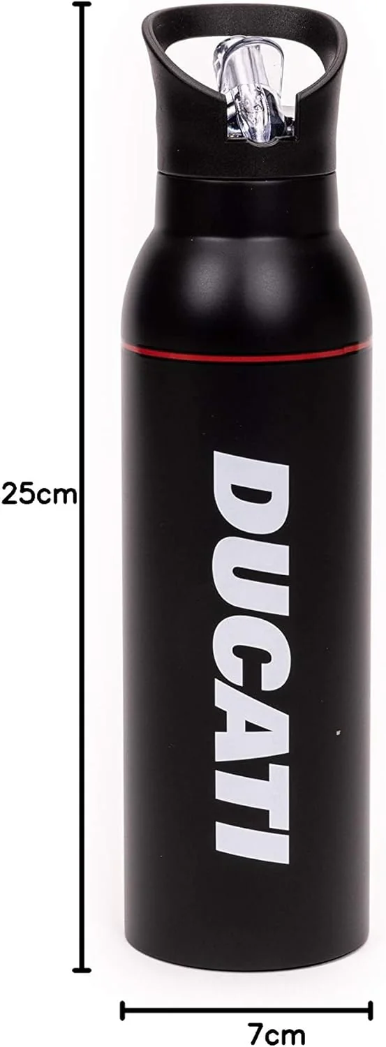 Garrafa de Água Ducati em Aço Inoxidável Preta com Isolamento Térmico - Imagem 6