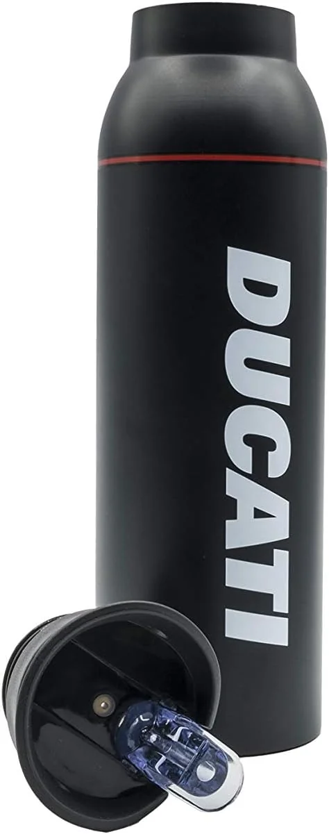 Garrafa de Água Ducati em Aço Inoxidável Preta com Isolamento Térmico - Imagem 4