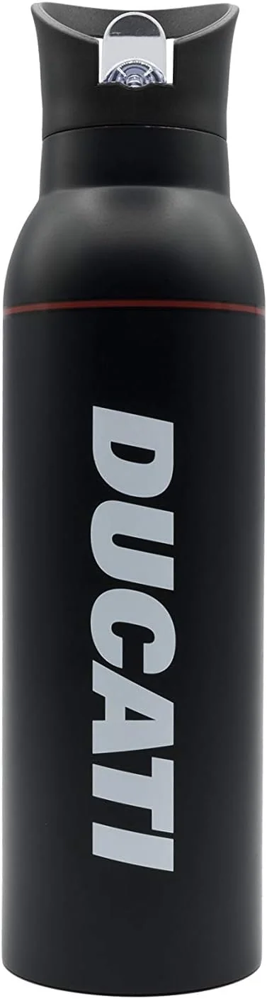 Garrafa de Água Ducati em Aço Inoxidável Preta com Isolamento Térmico - Imagem 2