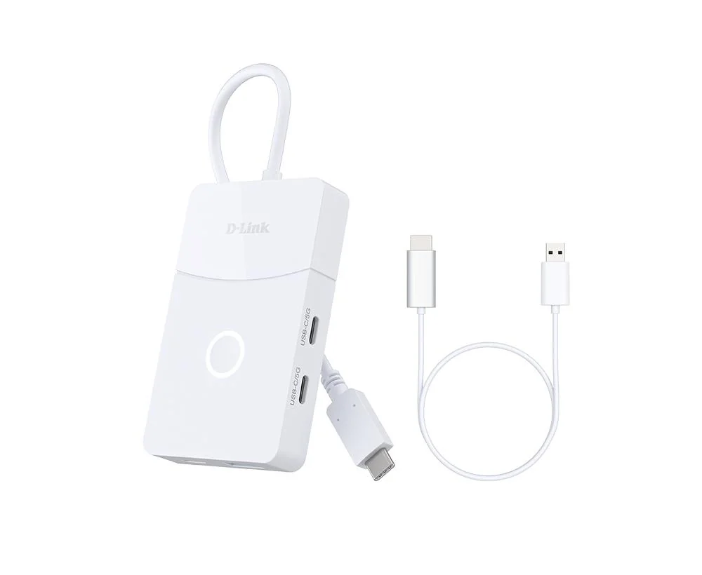 Hub USB-C 5 em 1 D-Link DUP-501 com HDMI sem fios branco