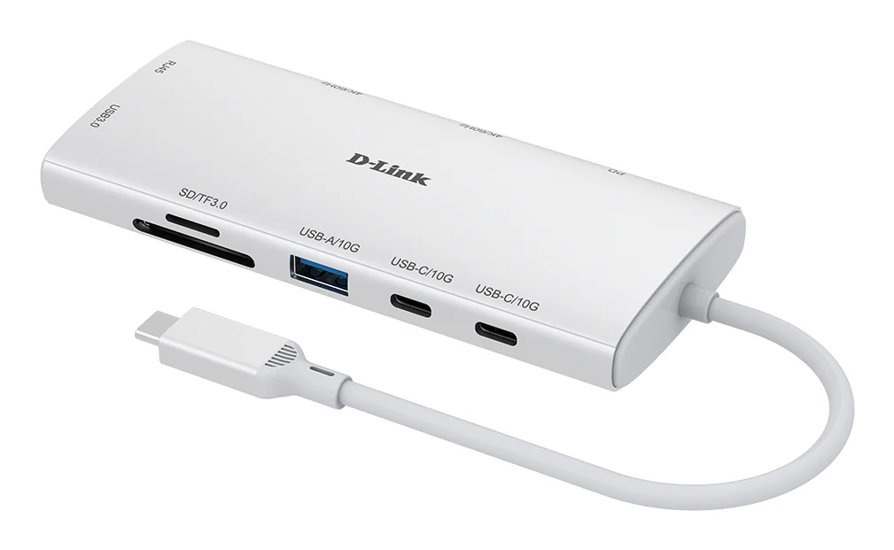Hub USB-C D-Link DUP-A01 10-em-1 com HDMI 4K, Ethernet Gigabit, leitor SD e PD 100 W - Imagem 2