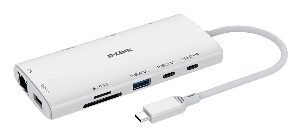 Hub USB-C D-Link DUP-A01 10-em-1 com HDMI 4K, Ethernet Gigabit, leitor SD e PD 100 W - Imagem 3
