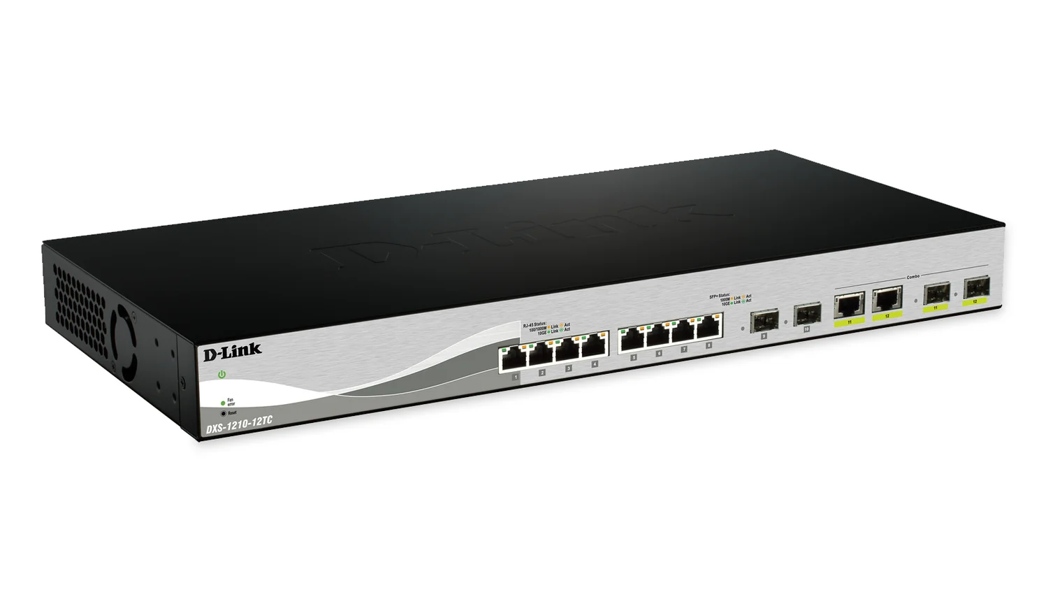 Switch de rede gerido L2 10G 10 portas SFP+ + 2 combo D-Link DXS-1210-12SC smart - Imagem 1