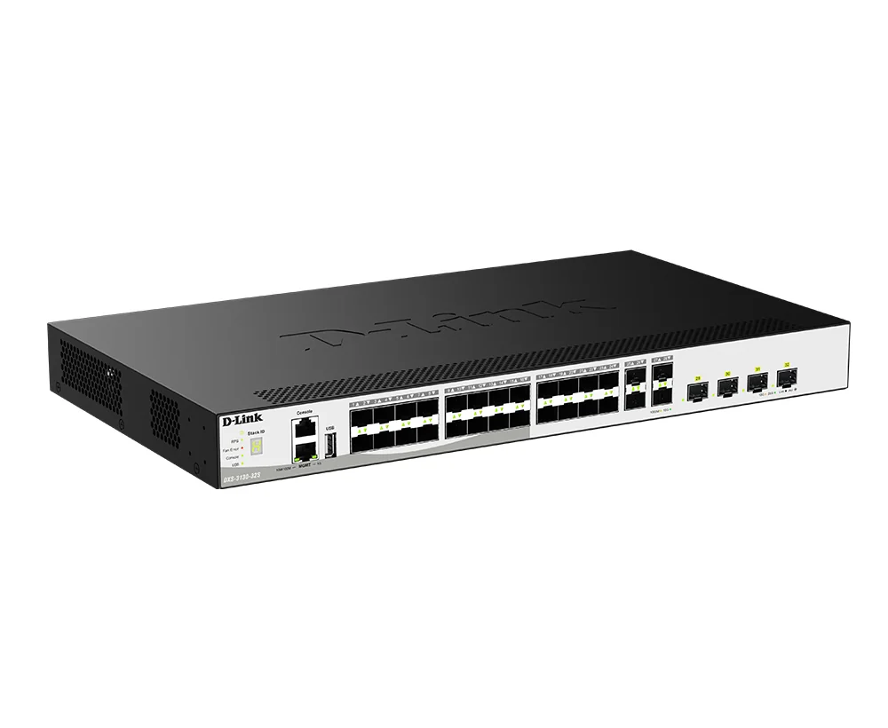 Switch de Rede D-Link DXS-3130-32S/E L3 Stackable com 32 Portas 10G SFP+ e Uplinks 25G - Imagem 2