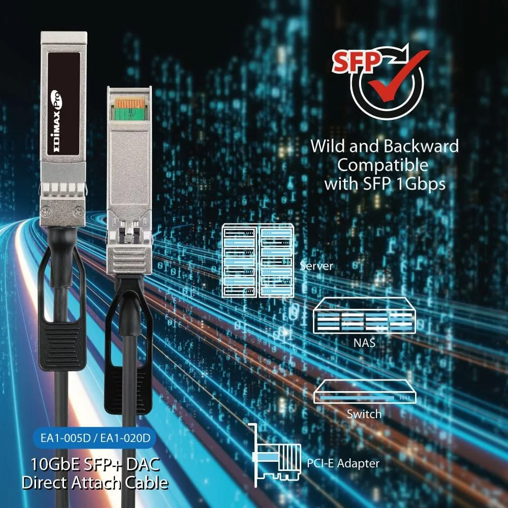 Cabo DAC SFP+ Edimax EA1-005D 0.5m Direct Attached 10GBase para módulos SFP+ - Imagem 7