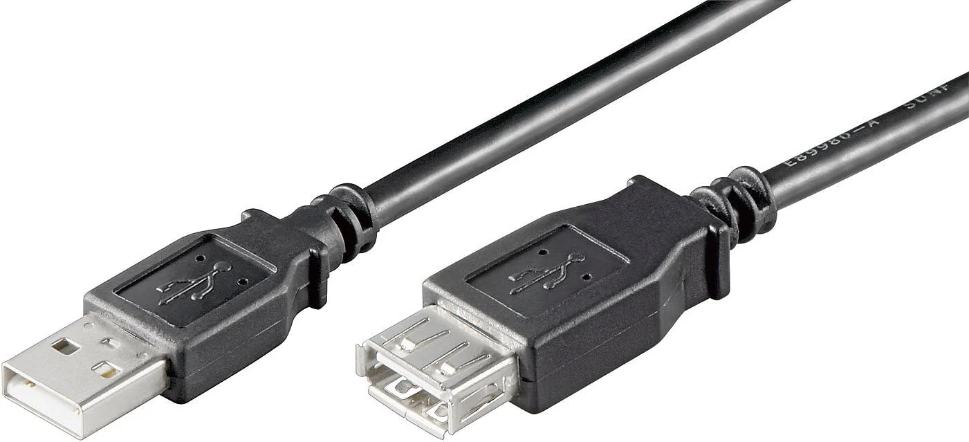 Cabo de Extensão USB 2.0 EWENT USB-A Macho para USB-A Fêmea 0.5m 480Mbps Preto - Imagem 1