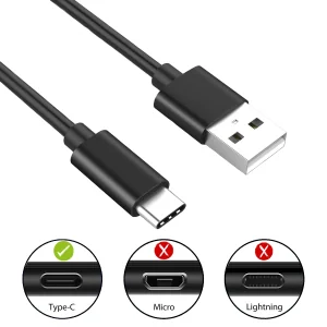 Cabo USB-A para USB-C 1,8m USB 2.0 PD 15W Ewent EC1034 Preto - Imagem 2