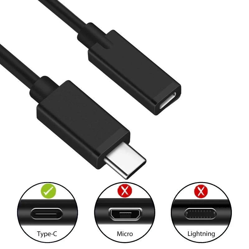 Cabo extensão USB-C para USB-C 1,8m USB 2.0 PD 60W Ewent EC1037 Preto - Imagem 2