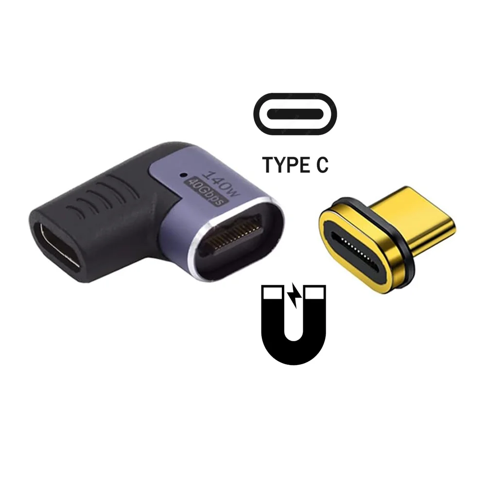 Adaptador USB-C magnético angular Ewent EC1048 USB4 140W 8K 40Gbps - Imagem 2
