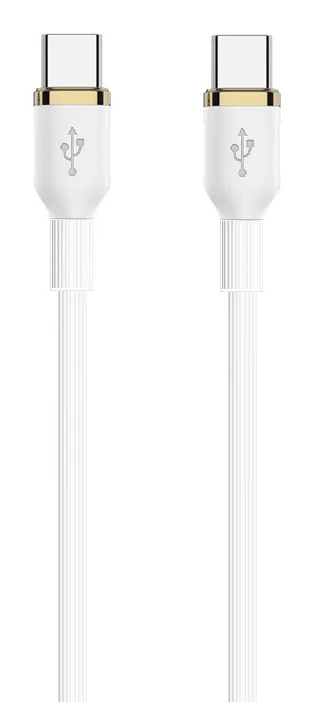 Cabo USB-C para USB-C 2 m Ewent EC1094 em Silicone, PD 240W, 480 Mbps, Branco