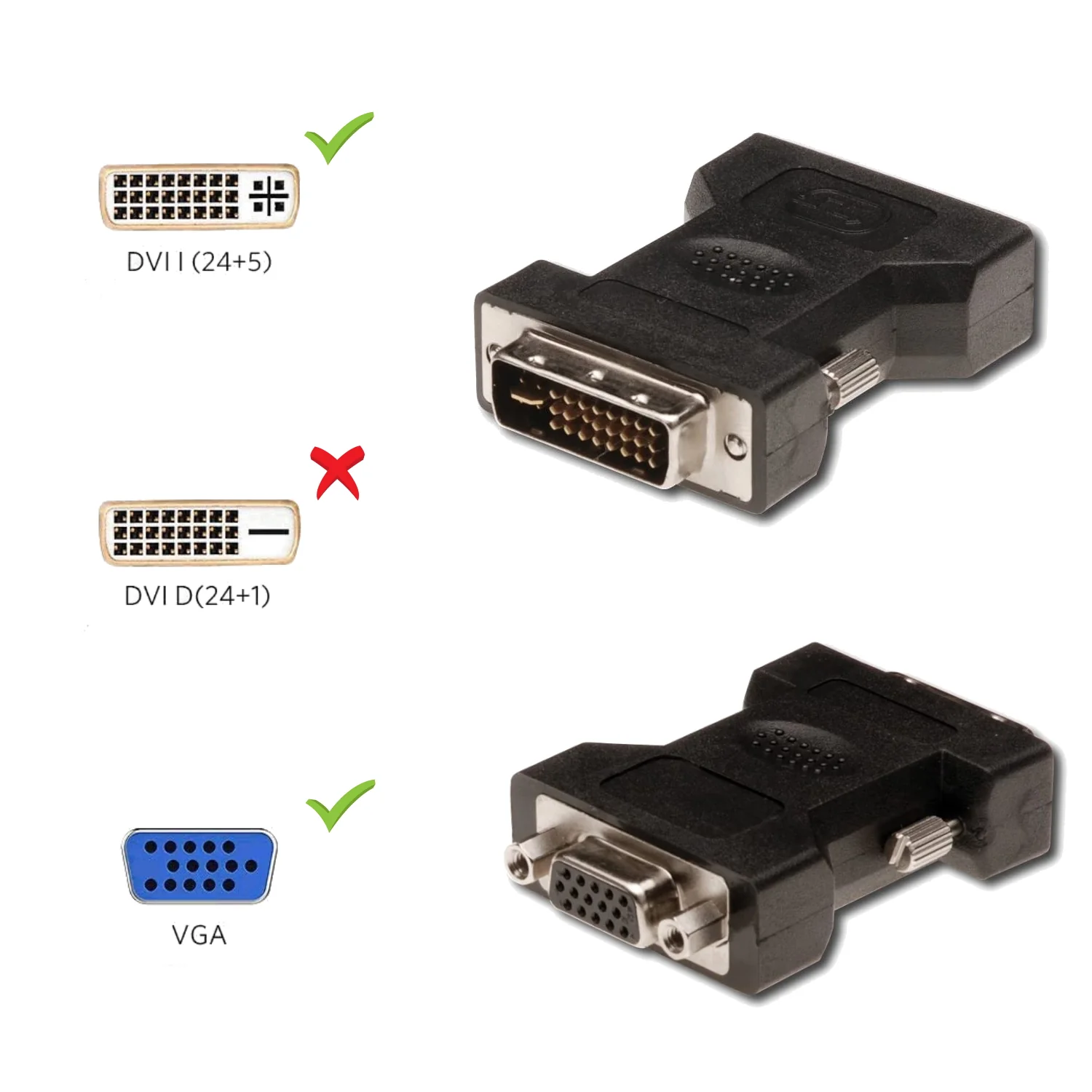 Adaptador DVI-I para VGA Ewent EC1250 24+5 macho para VGA fêmea - Imagem 3