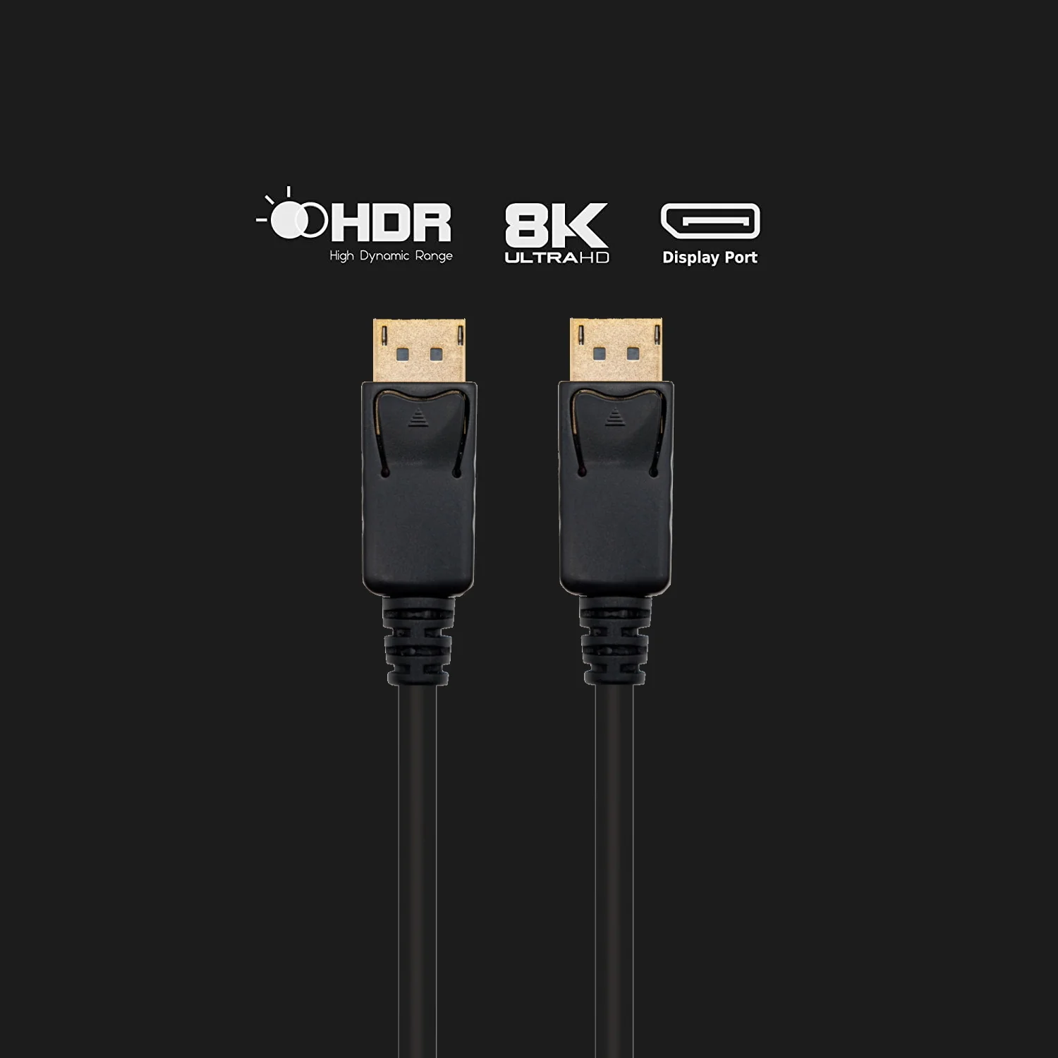 Cabo DisplayPort 1.4 8K@60Hz 4K@240Hz Ewent EC1406 2m Blindado Contactos Dourados Preto - Imagem 4