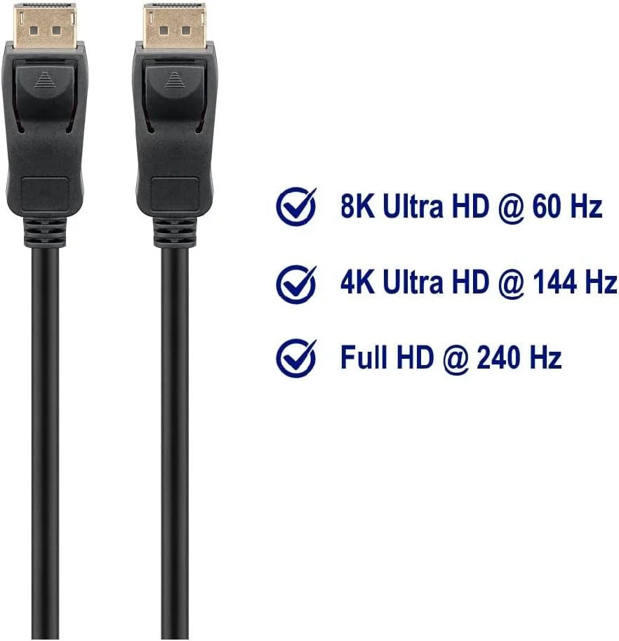 Cabo DisplayPort 2.0 8K 60Hz 40Gbps 2m Ewent EC1416 - Imagem 2