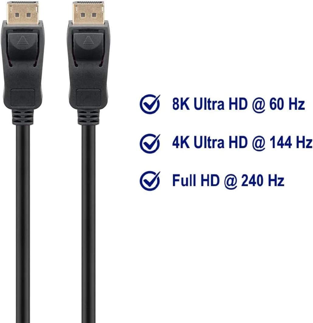 Cabo DisplayPort 2.0 Ewent EC1417 3 m 8K@60Hz 40 Gbps Alta Velocidade - Imagem 3