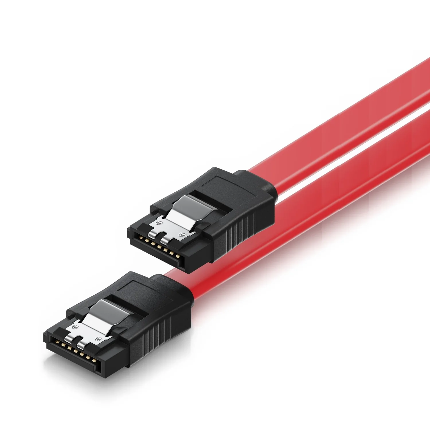 Cabo SATA III 0,3 m Ewent EC1510 com Conectores Retos, 6 Gbps, Preto e Vermelho - Imagem 2