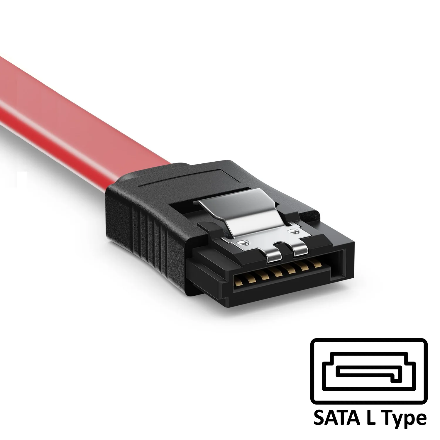 Cabo SATA III Ewent EC1512 L-Type 0.7m 6Gbps fêmea/fêmea preto vermelho - Imagem 3