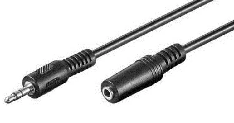 Cabo de áudio jack 3,5mm estéreo macho/macho 1,5m preto Ewent EC1605