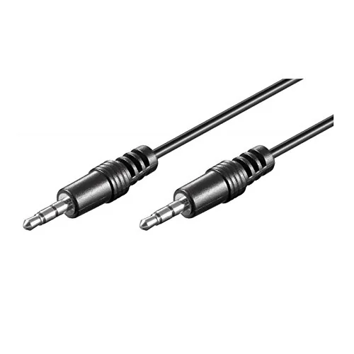 Cabo de áudio jack 3,5mm estéreo macho/macho 2m preto Ewent EC1606