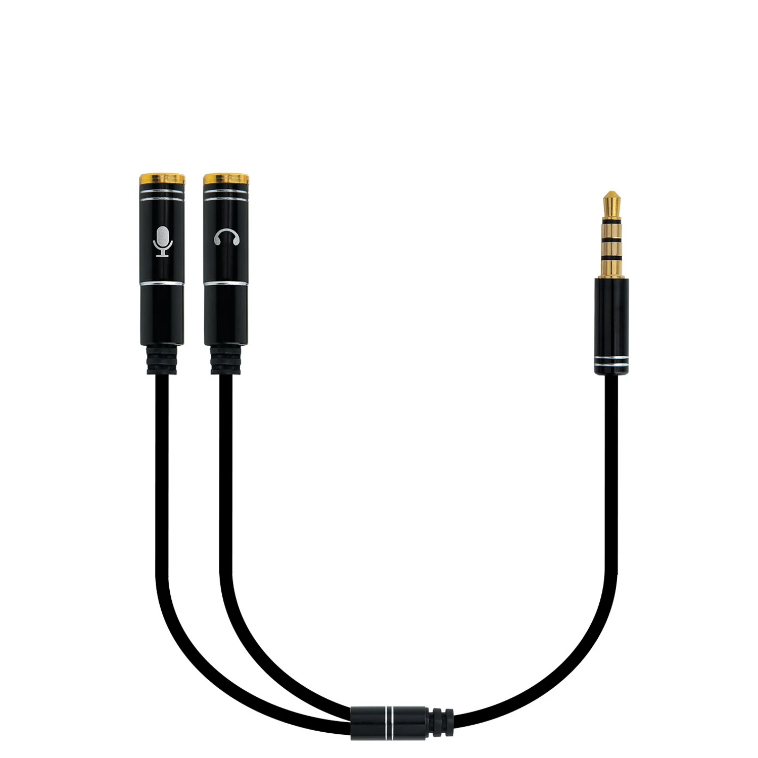 Cabo Adaptador de Áudio Jack 3.5mm 4-pin Macho para 2x Jack 3.5mm Fêmea Ewent EC1641 Alumínio - Imagem 2