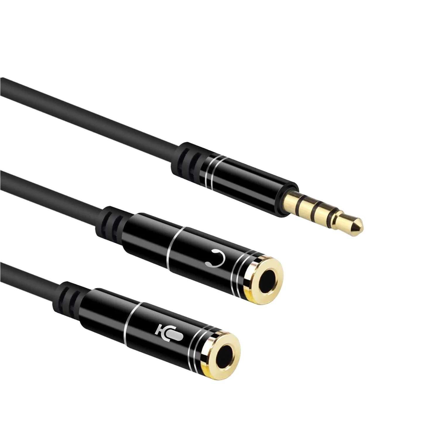 Cabo Adaptador de Áudio Jack 3.5mm 4-pin Macho para 2x Jack 3.5mm Fêmea Ewent EC1641 Alumínio - Imagem 3