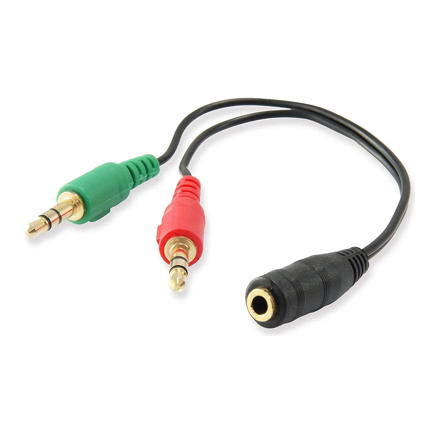 Cabo adaptador áudio jack 3,5mm 4-pin fêmea para 2x jack 3,5mm 3-pin macho Ewent EC1642